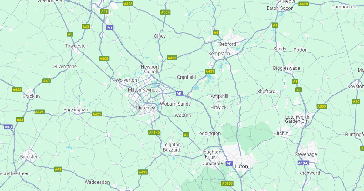 Map of Bedfordshire