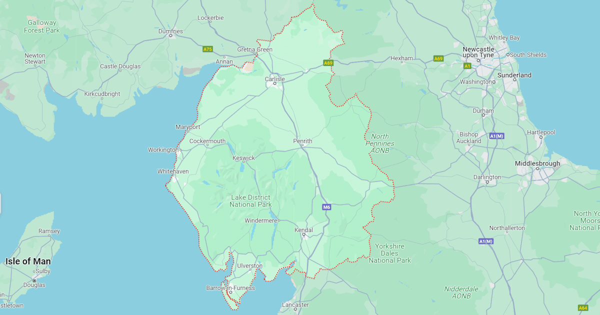 Map of Cumbria