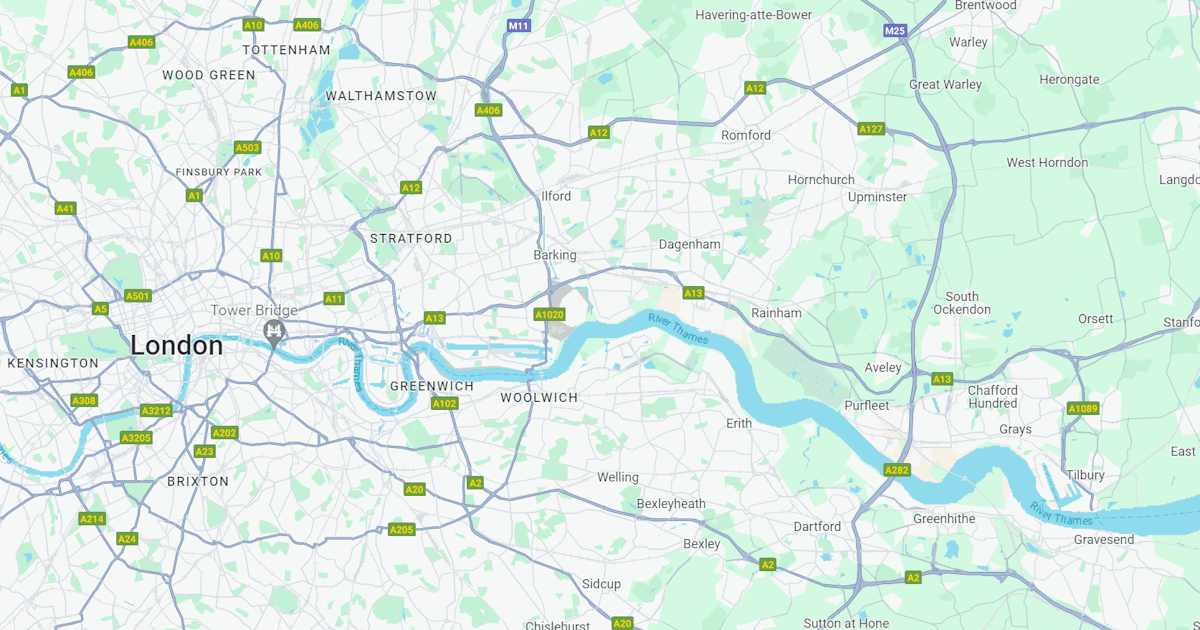 Map of East London