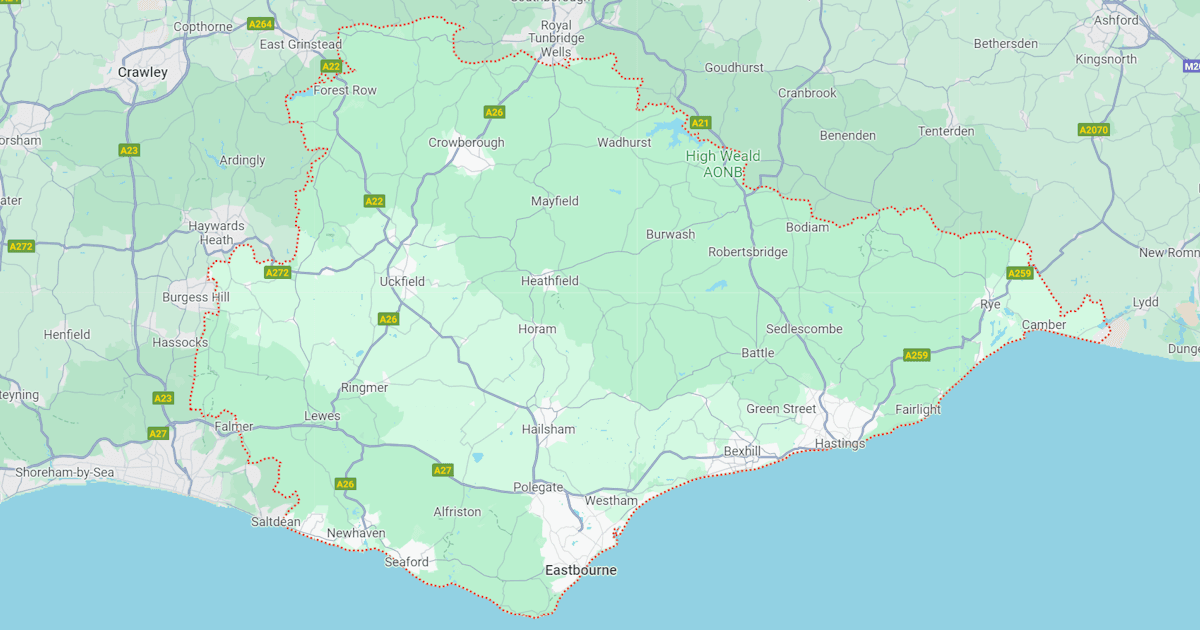 Map of East Sussex