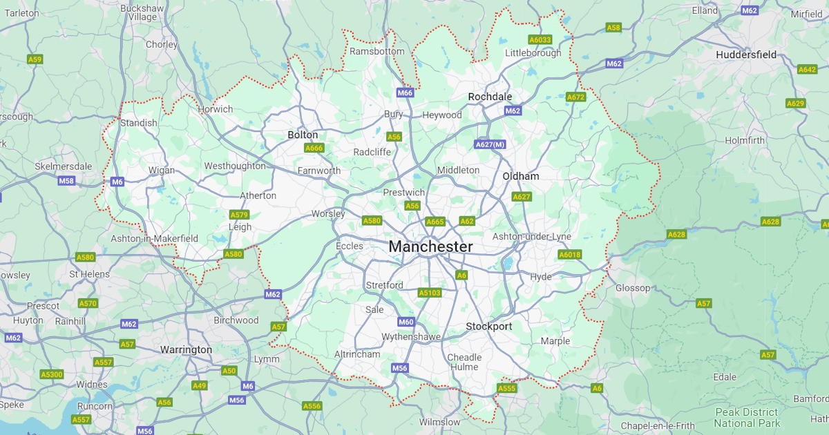 Map of Greater Manchester