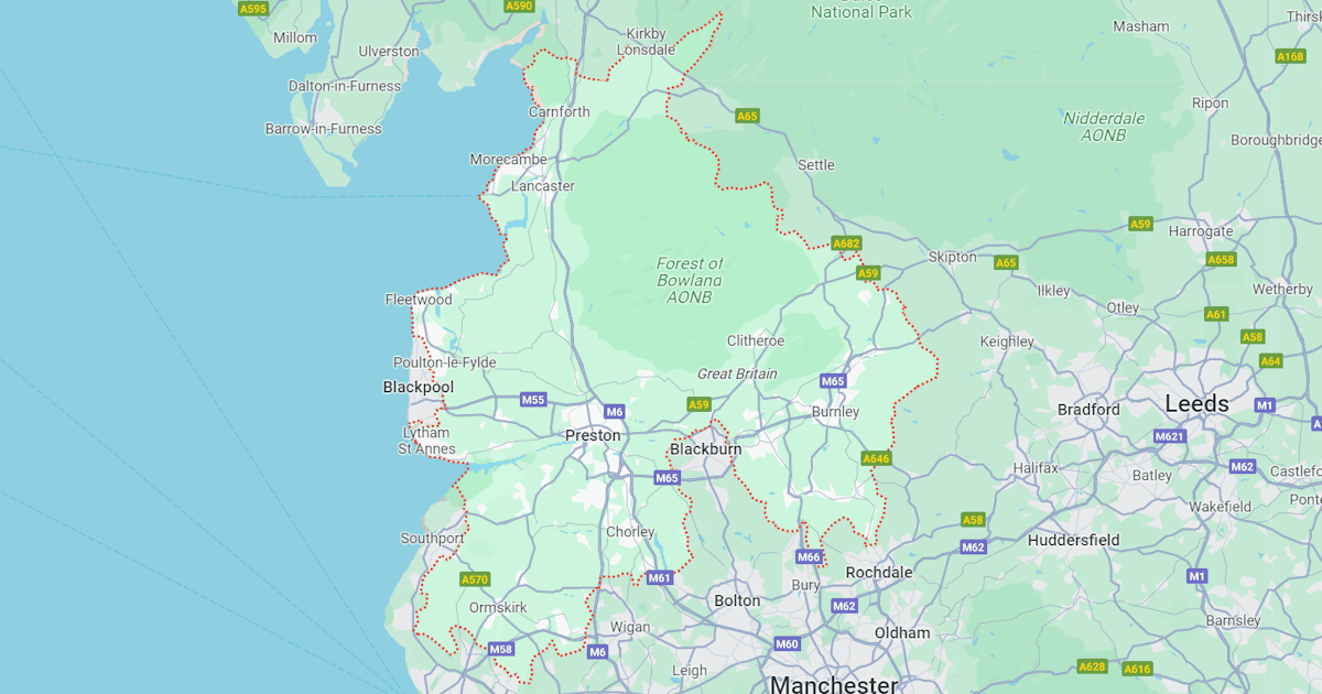 Map of Lancashire