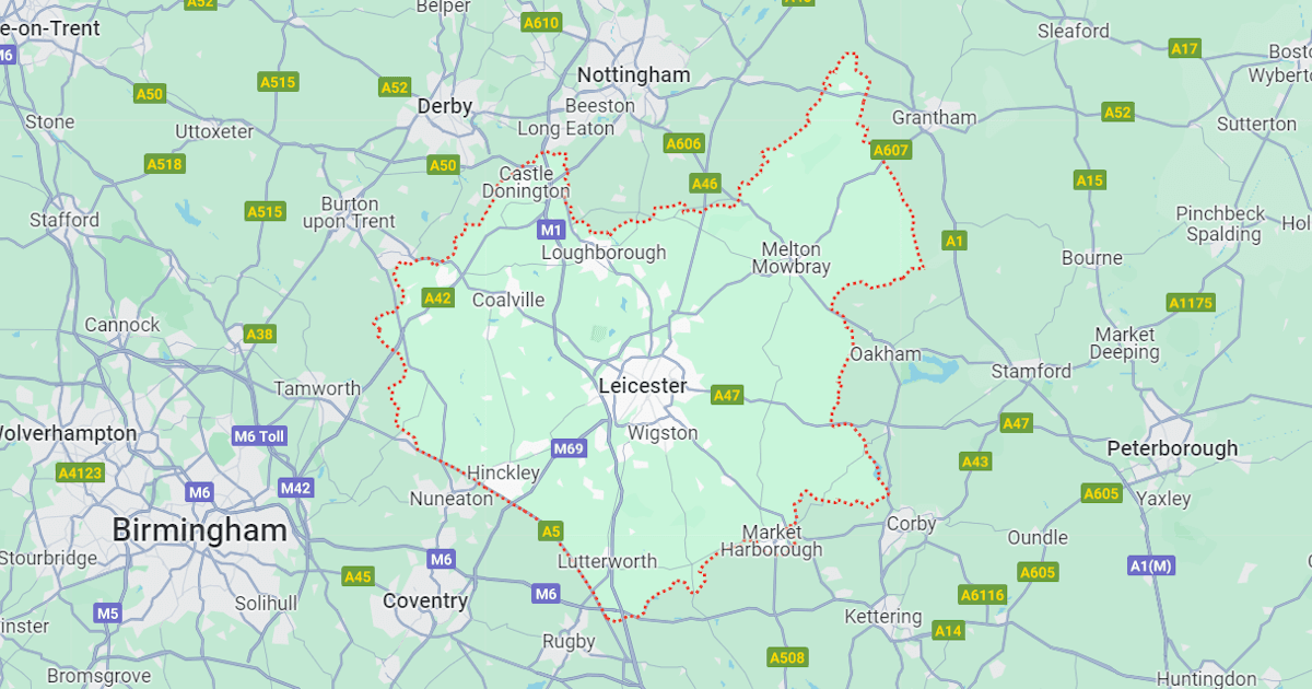 Map of Leicestershire