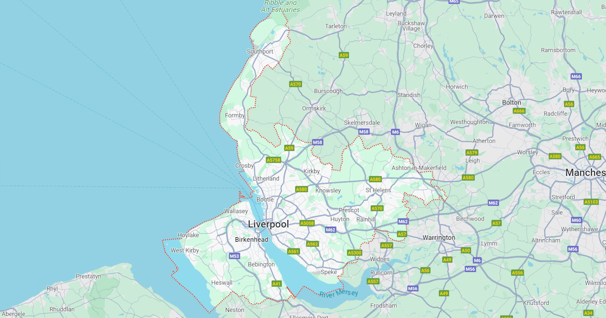 Map of Merseyside