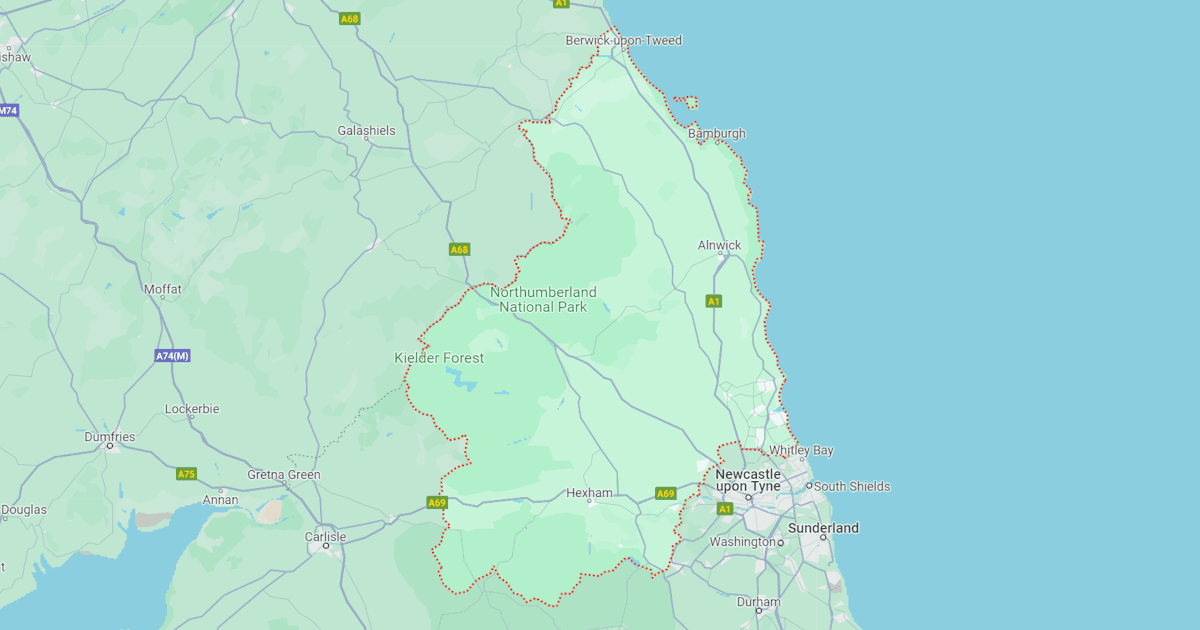 Map of Northumberland