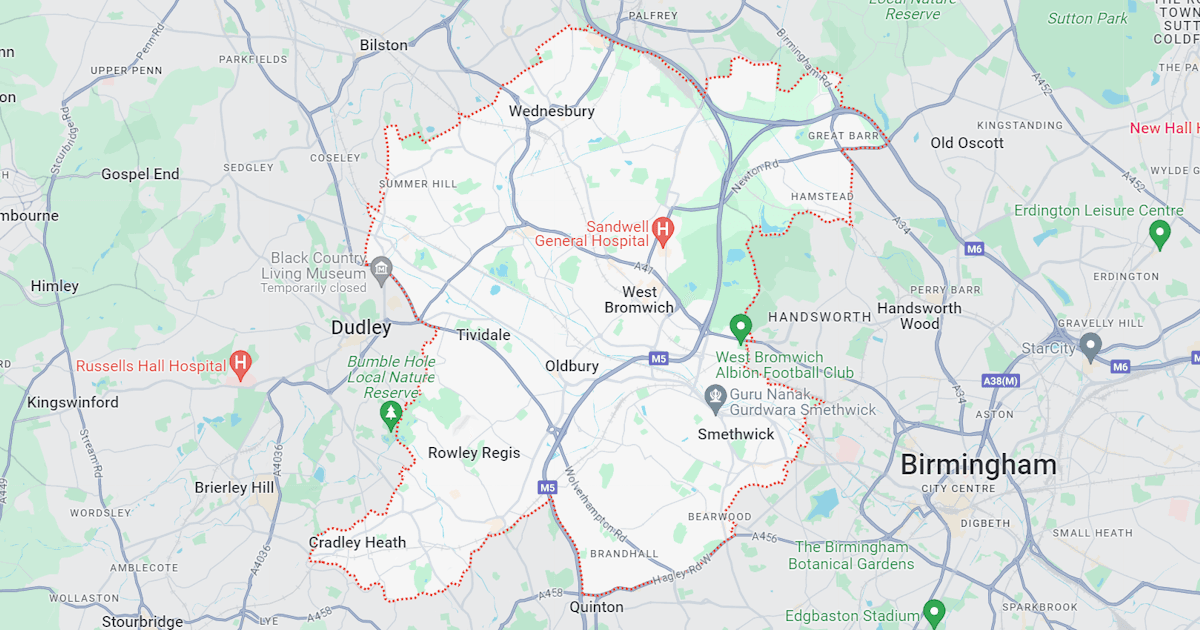 Map of Sandwell