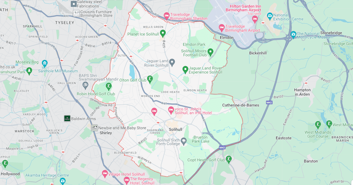 Map of Solihull