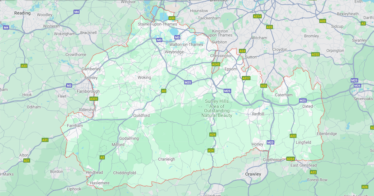 Map of Surrey