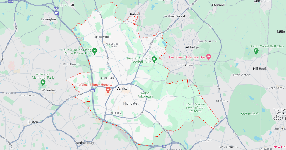 Map of Walsall