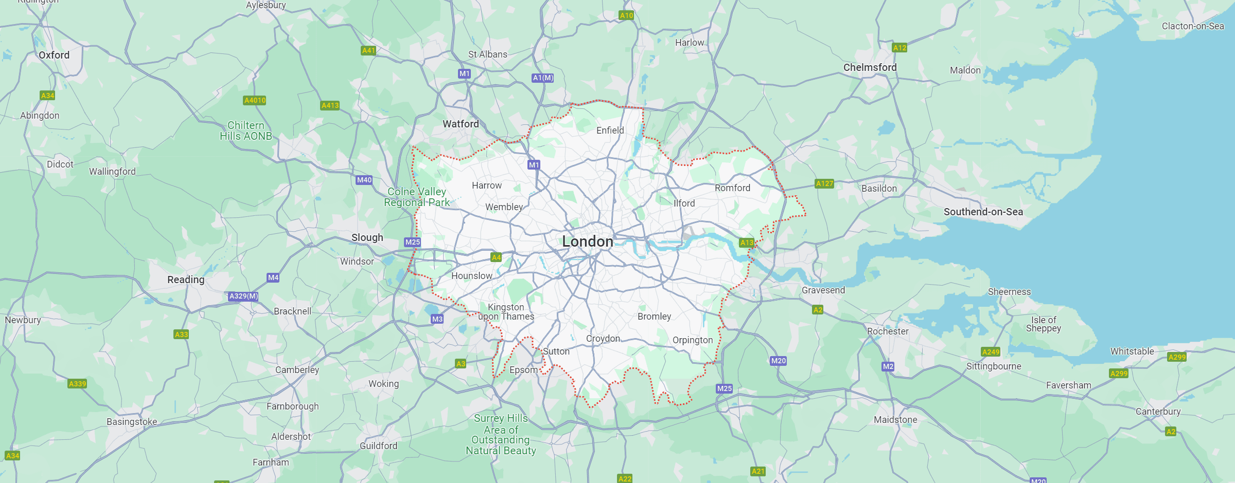 Map of Greater London