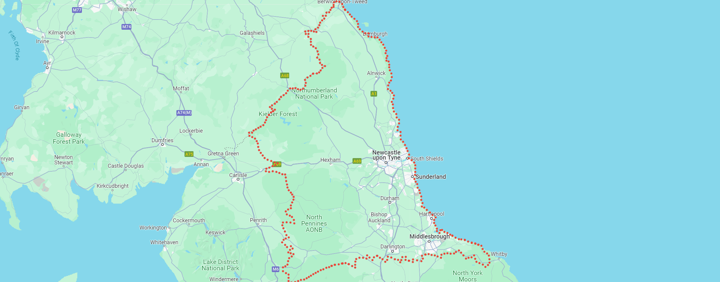 Map of North East